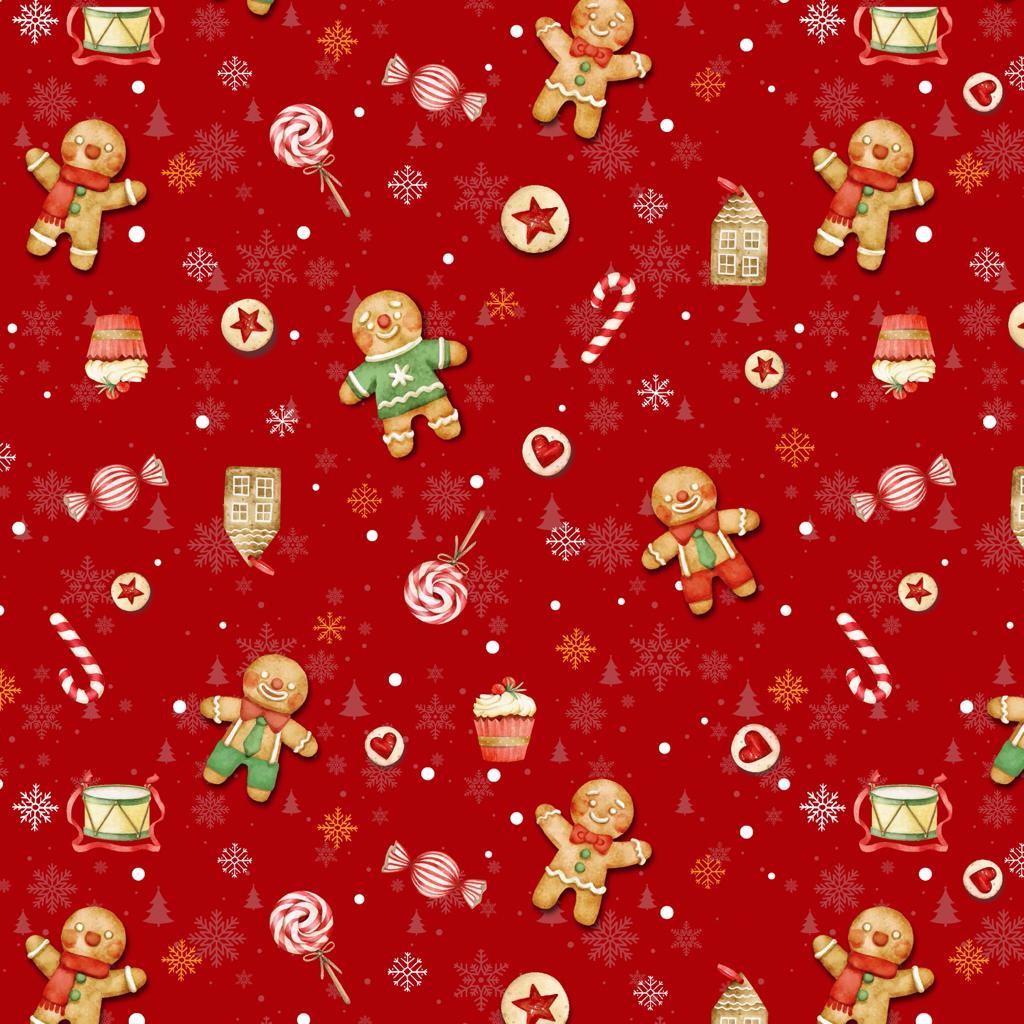 Wipeclean Xmas Table Cloth 140cm/54in By The Metre 1203-1