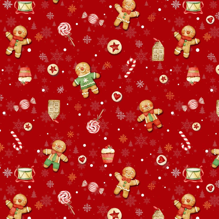 Wipeclean Xmas Table Cloth 140cm/54in By The Metre 1203-1