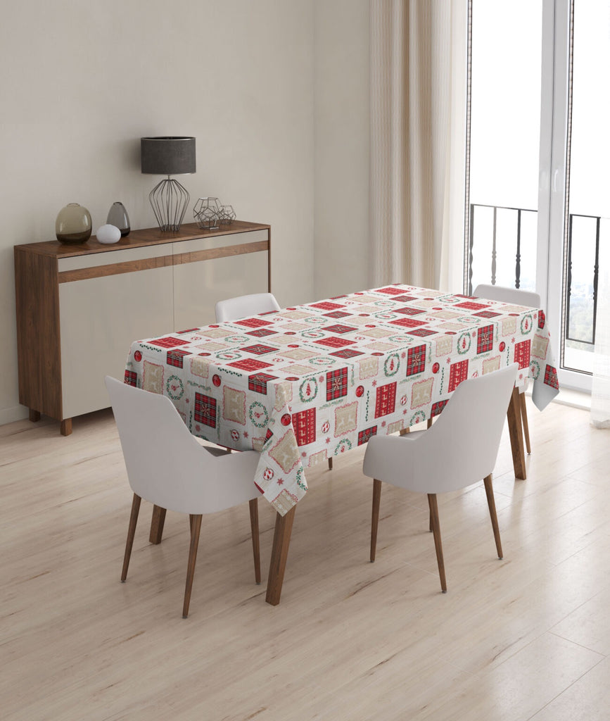 Wipeclean Xmas Table Cloth 140cm/54in By The Metre 1204-1