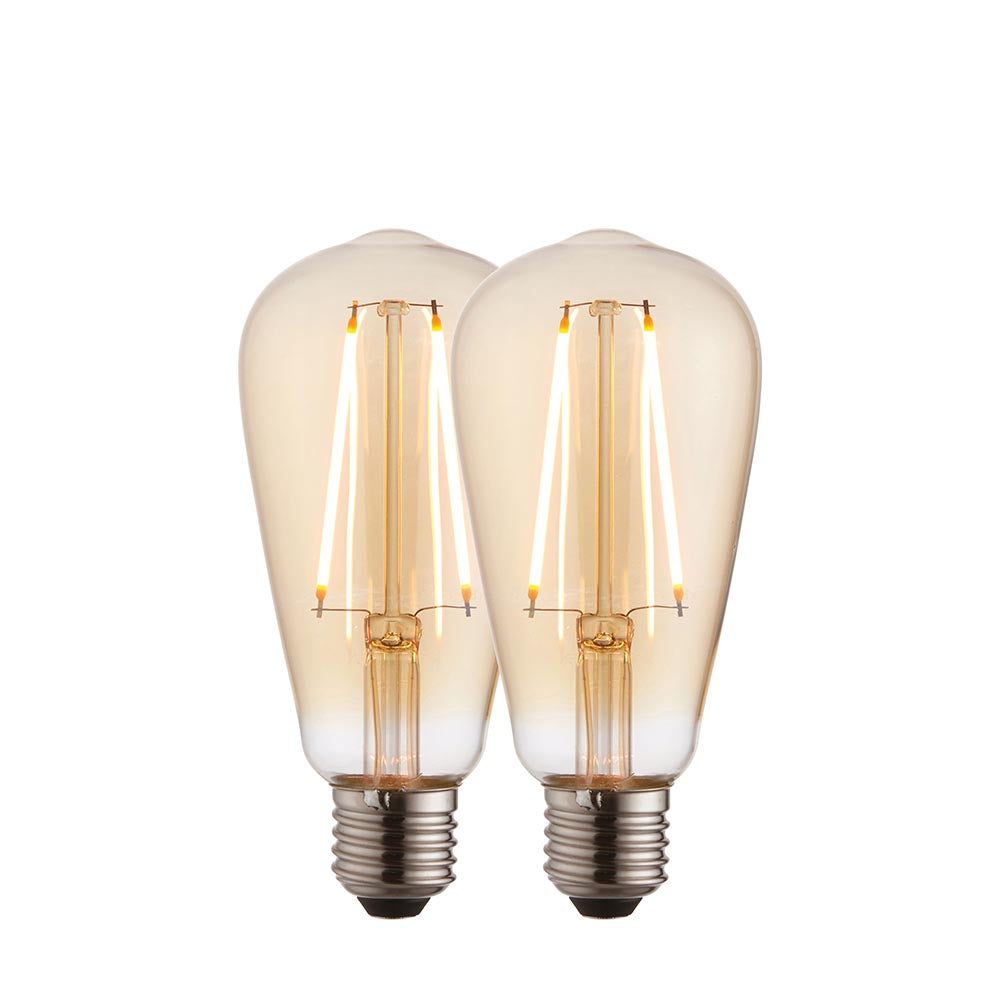 E27 LED filament pear - 2 pack (DHD)