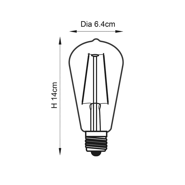E27 LED filament pear - 2 pack (DHD)
