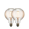 E27 Ribb Globe 125mm Dia - 2 pack (DHD)
