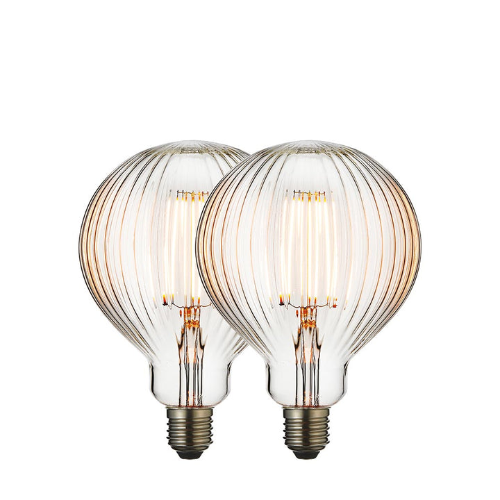 E27 Ribb Globe 125mm Dia - 2 pack (DHD)