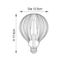 E27 Ribb Globe 125mm Dia - 2 pack (DHD)