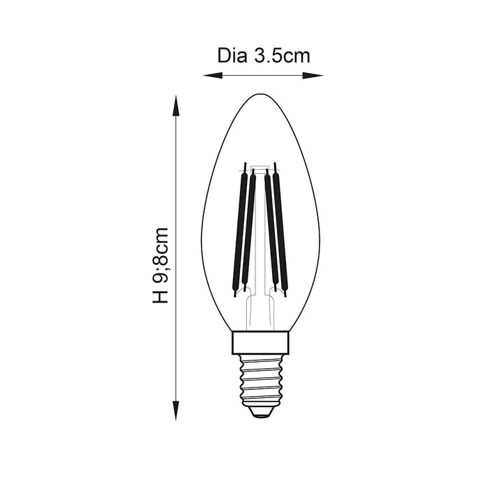 E14 LED Filament Candle - 6 pack (DHD)