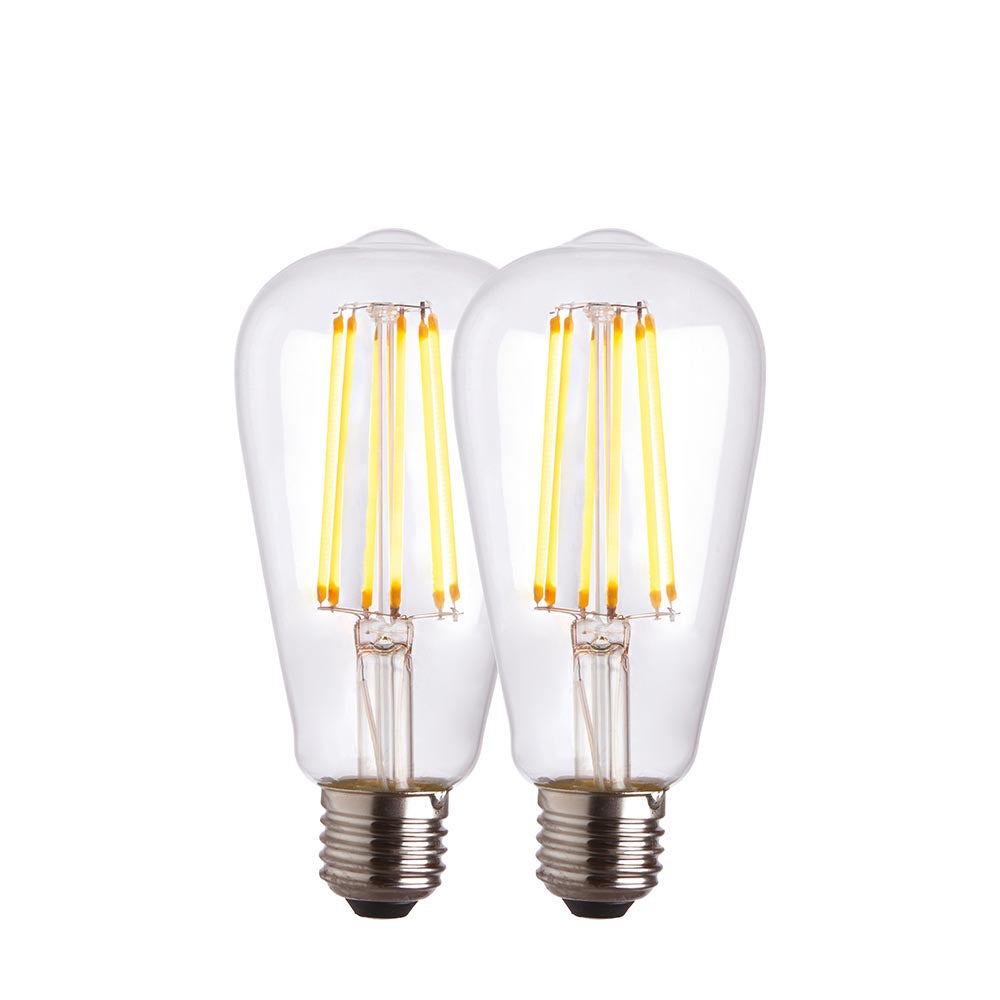 E27 LED Filament Pear - 2 pack (DHD)