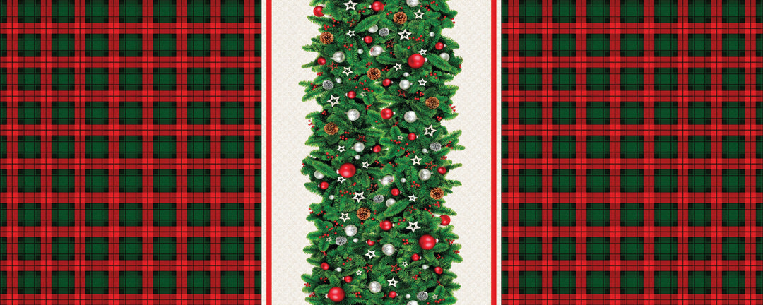 Wipeclean Xmas Table Cloth 140cm/54in By The Metre 1229-1