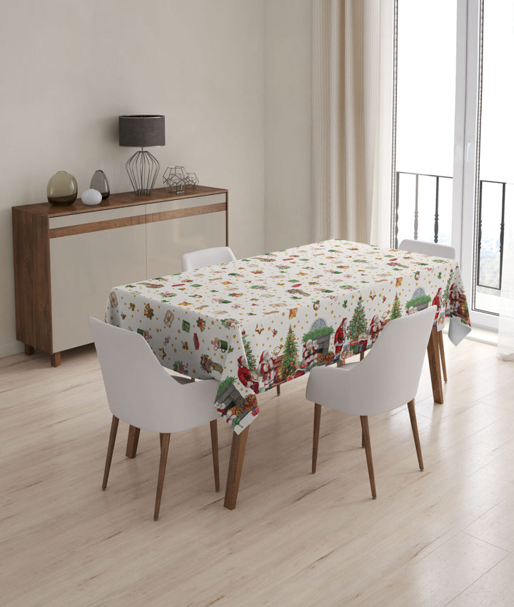 Wipeclean Xmas Table Cloth 140cm/54in By The Metre 1263-1