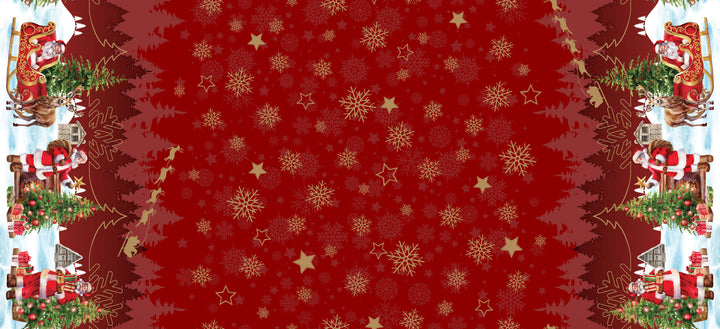 Wipeclean Xmas Table Cloth 140cm/54in By The Metre 1264-1
