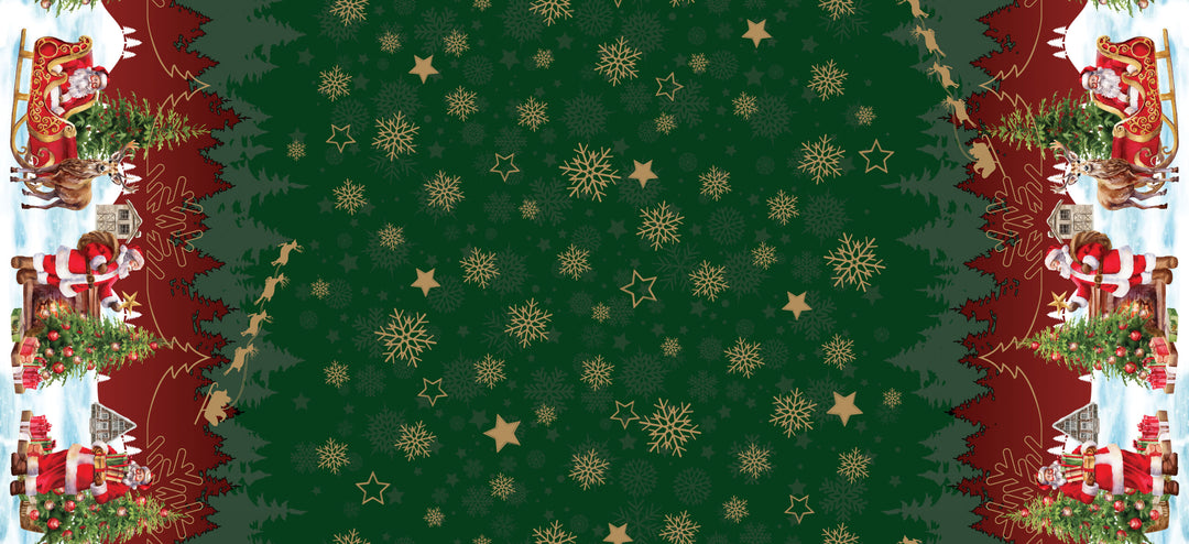 Wipeclean Xmas Table Cloth 140cm/54in By The Metre 1264-2