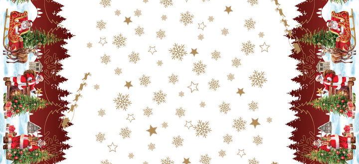 Wipeclean Xmas Table Cloth 140cm/54in By The Metre 1264-3