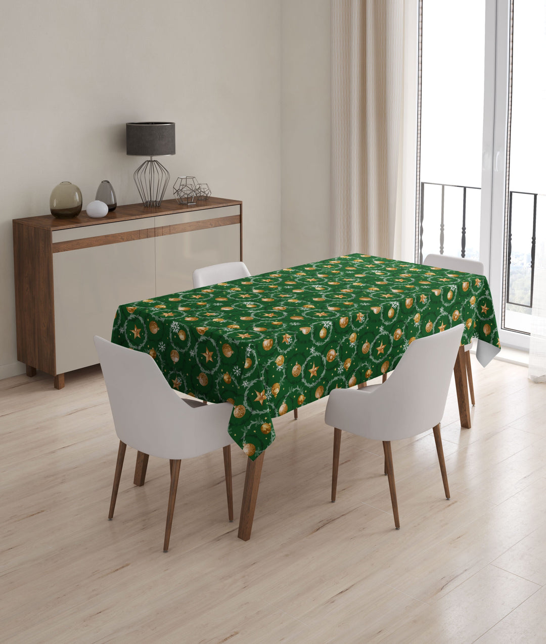 Wipeclean Xmas Table Cloth 140cm/54in By The Metre 1265-3