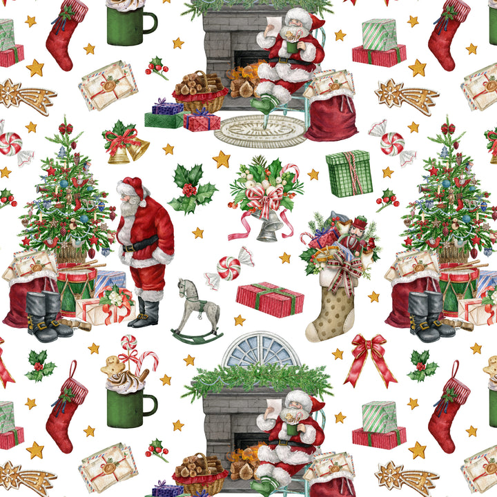 Wipeclean Xmas Table Cloth 140cm/54in By The Metre 1267-1