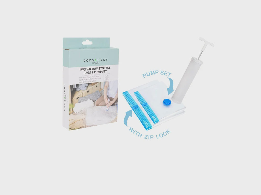 Twin Vacuum Storage Bags &amp; Pump Set