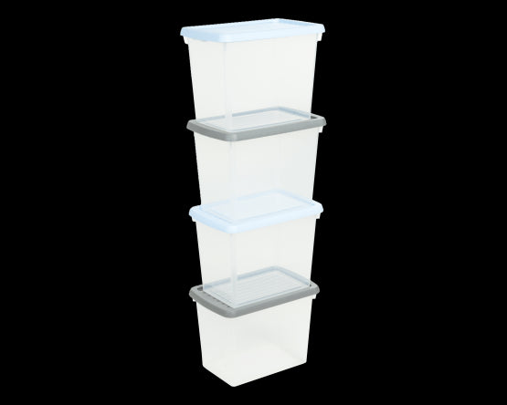4.02 Wham Box & Lid 6.7L Set of 4 Clear/Assorted