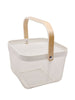 Metal Mesh Basket with Wooden Handle Almond