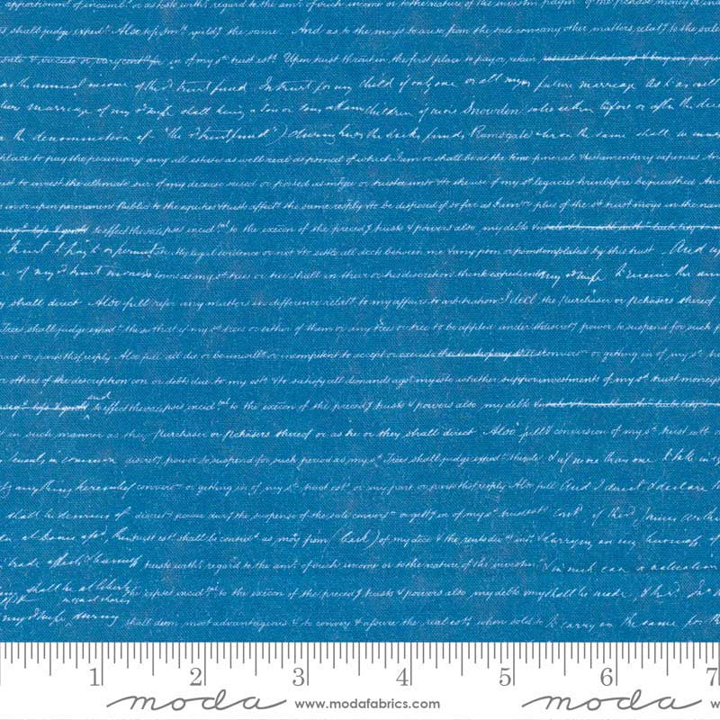 Moda Bluebell Fabric By Janet Clare Blueprint Cyan 16965-13 Fat Quarters 50x55cm