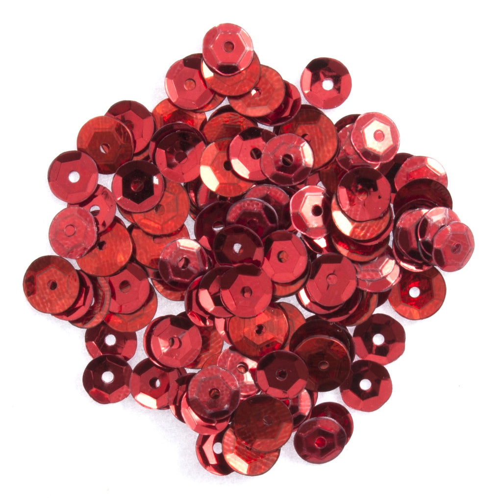 Sequins: Cup: 5mm: Red: 500