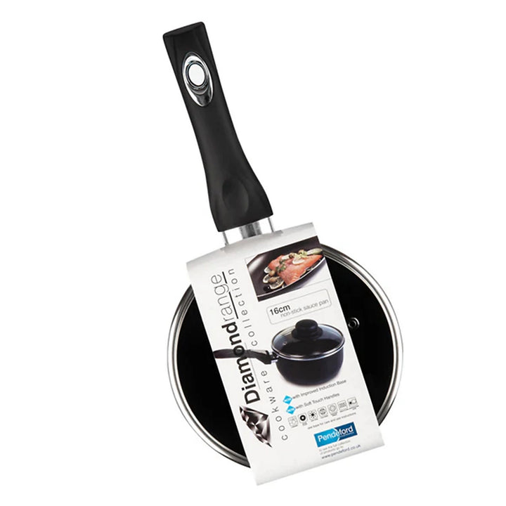 Diamond Range 16cm Non-Stick Saucepan & Glass Lid