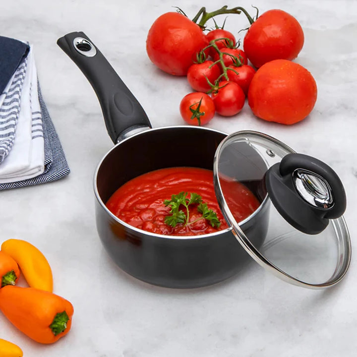 Diamond Range 16cm Non-Stick Saucepan & Glass Lid
