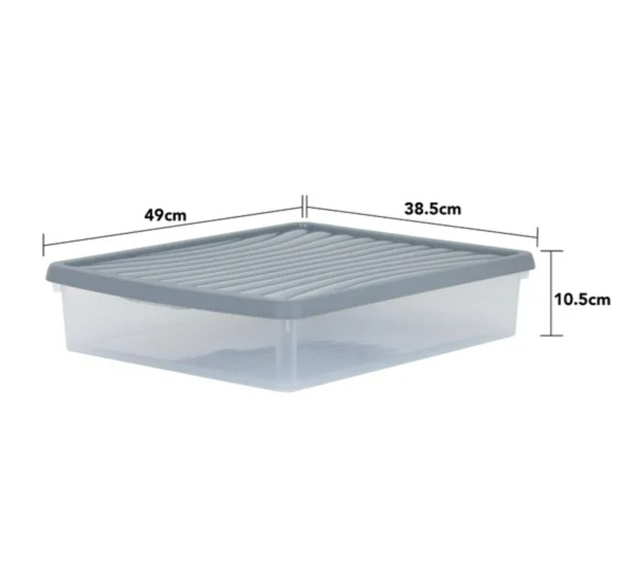 Wham 14.75 litre clear and navy underbed box
