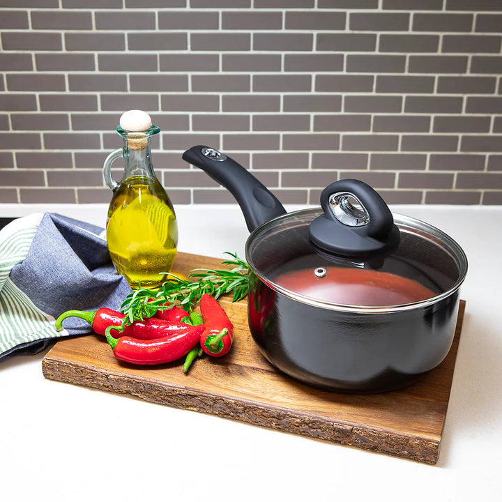 Diamond Range 20cm Non-Stick Saucepan & Glass Lid