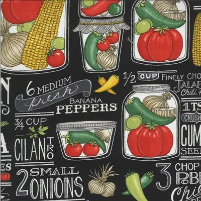 Moda Fabrics Homegrown Salsa by Deb Strain Black 19970-14 Fat Quarters 50x55cm