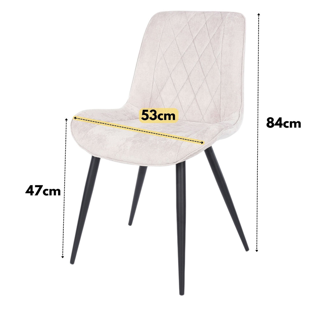 Aspen Light Oak Rectangular Table &amp; 4 Diamond Stitch Natural Fabric Chairs