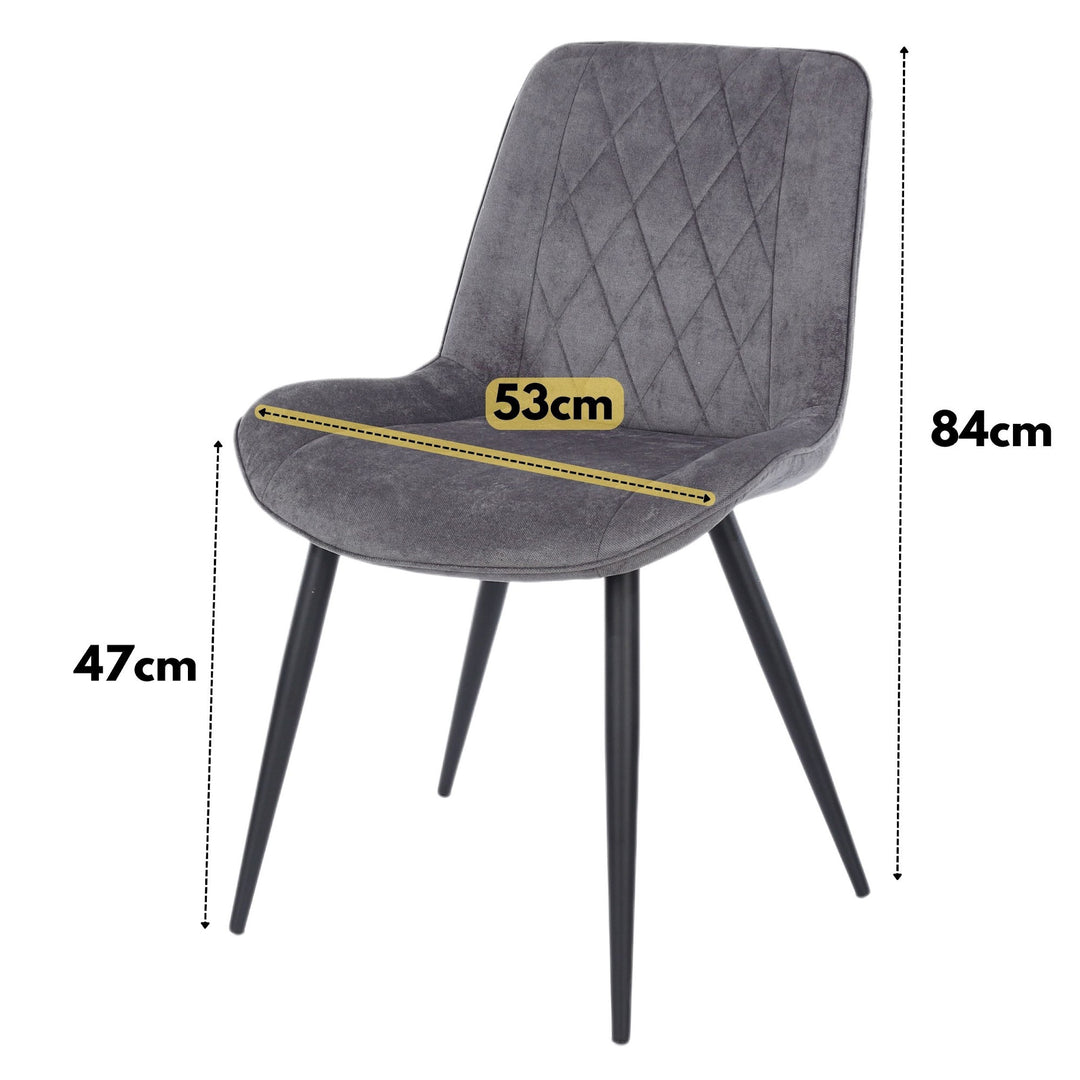 Aspen Light Oak Rectangular Table &amp; 4 Diamond Stitch Grey Fabric Chairs