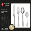 Russell Hobbs Cutlery Set Stainless Steel 16 Piece Tableware Silver Milan Range
