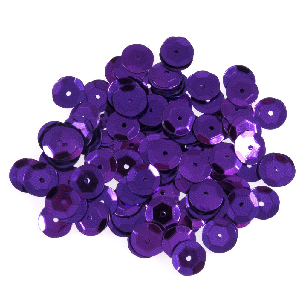 Sequins: Cup: 8mm: Purple: 160