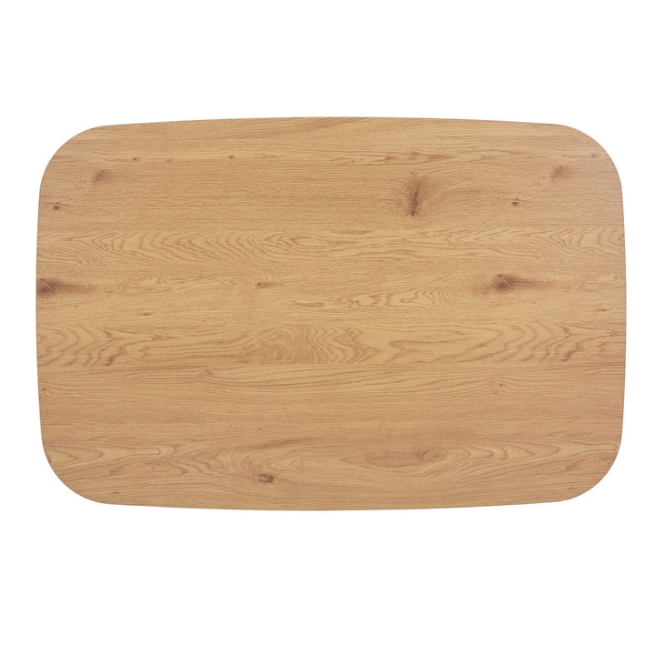 Aspen Light Oak Rectangular Table &amp; 4 Diamond Stitch Natural Fabric Chairs
