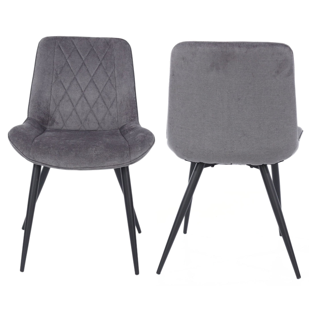 Aspen Light Oak Rectangular Table &amp; 4 Diamond Stitch Grey Fabric Chairs