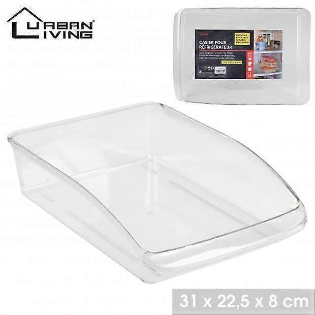 Urban Living Transparent Fridge Organizer Tray 31 x 22.5 x 8 cm