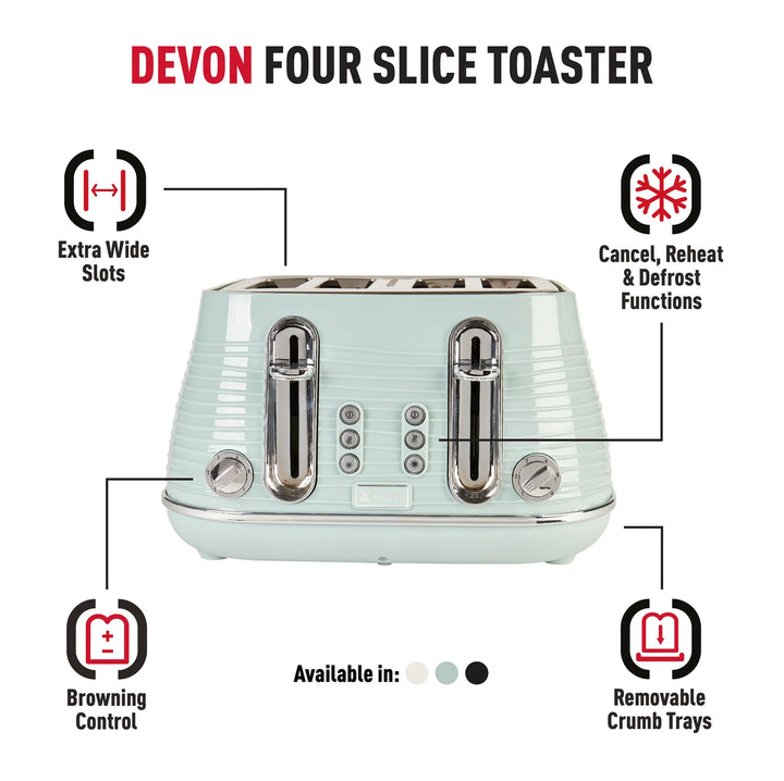Haden Devon 4 Slice Toaster Eucalyptus 204462
