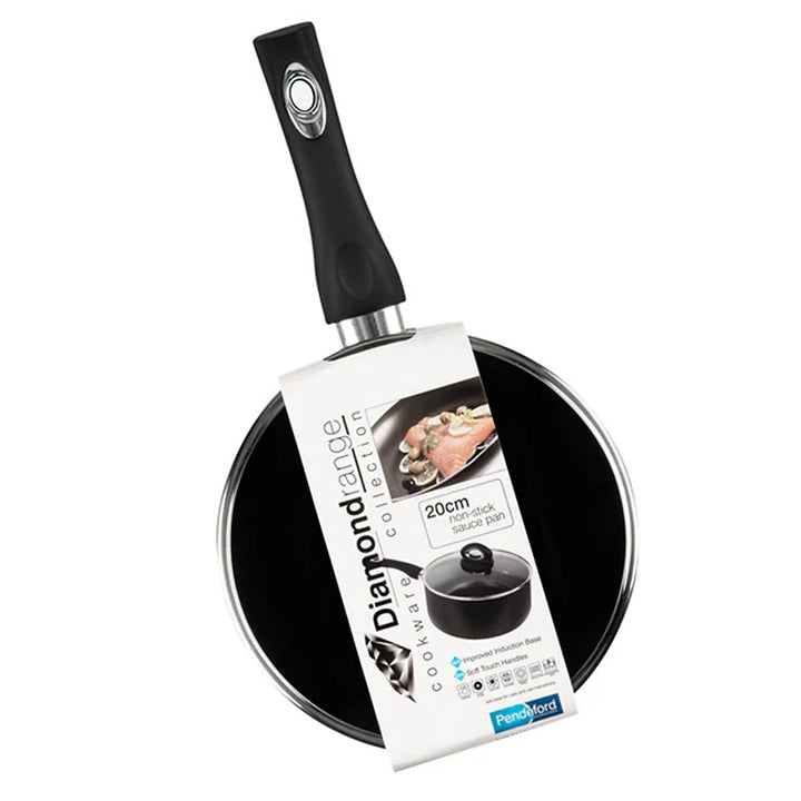 Diamond Range 20cm Non-Stick Saucepan & Glass Lid
