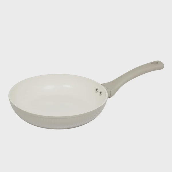 24cm Ribbed Frying Pan in Putty