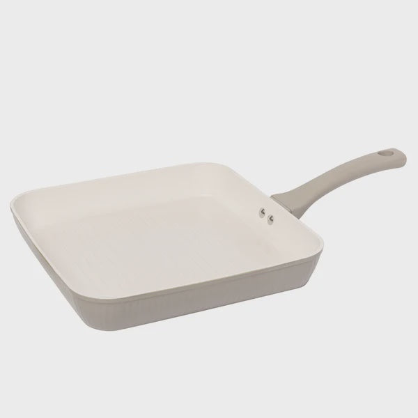 28cm ribbed grill pan in putty