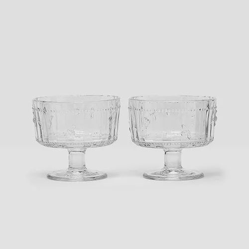 Joules Country Cottage Pressed Glass Bee Mini Dessert Bowl Set Of 2