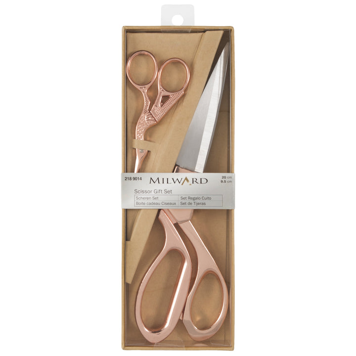 Milward Scissors: Gift Set: Dressmaker's (20cm) and Embroidery (9.5cm): Rose Gold