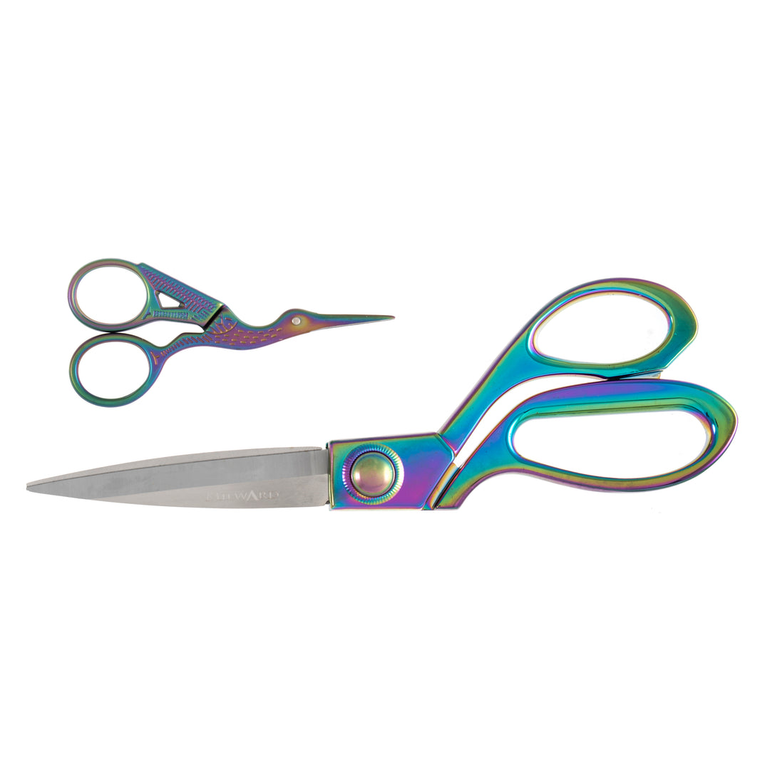 Scissors: Gift Set: Dressmaking (20cm) and Embroidery (9.5cm): Rainbow