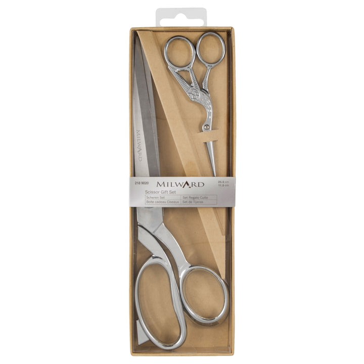 Milward Scissors: Gift Set: Dressmaker's (25cm) and Embroidery (11.5cm): Silver