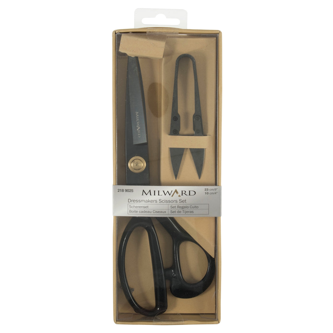Milward Scissors: Gift Set: Dressmaker's Scissors: Heavy Duty (23cm) and Thread Snips (10cm): Black