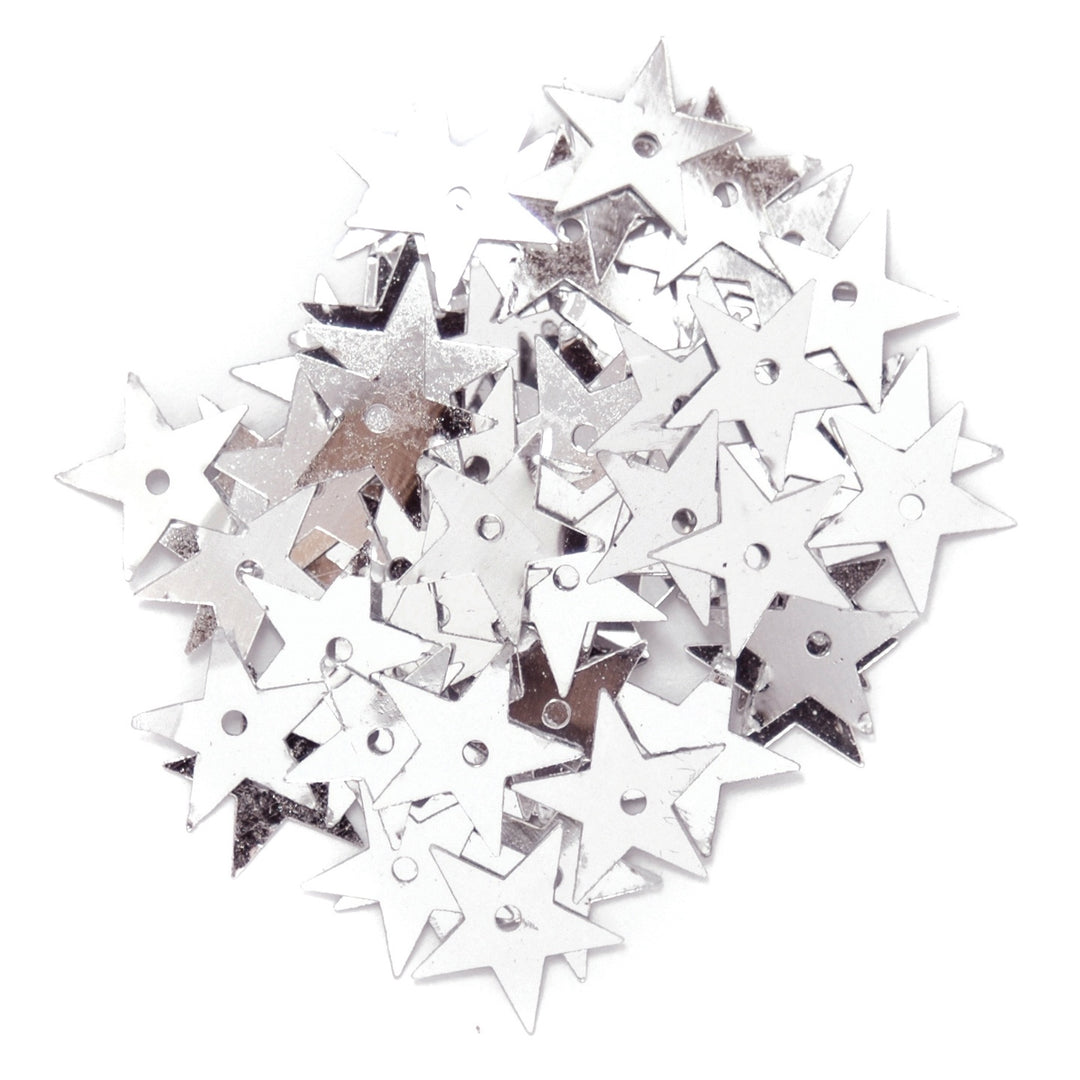 Sequins: Stars: 10mm: Silver: 30
