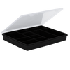 Organiser 5.01 38cm Box 10 Divs Recycle Black/Clear