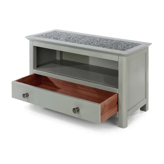 Perth TV Unit With Drawer Stone Top Grey