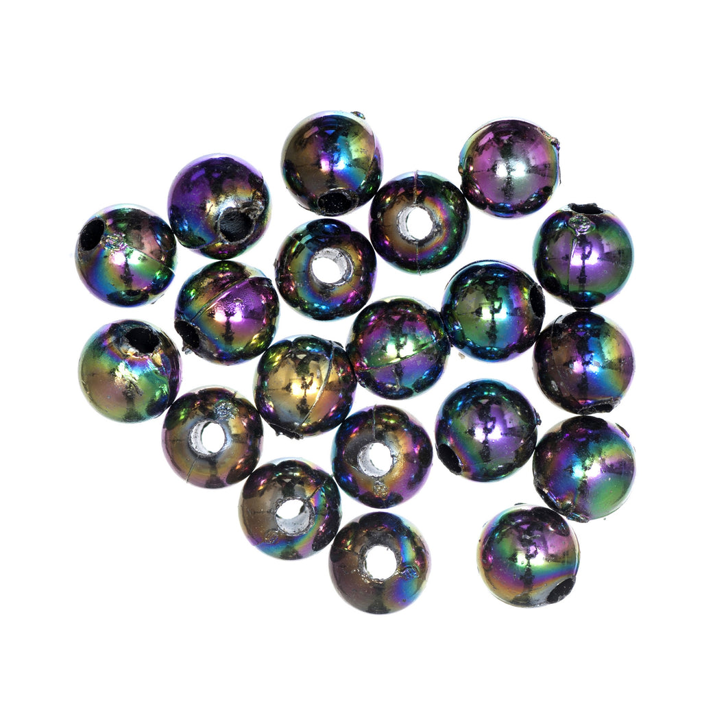 Beads: Plated: 8mm: Rainbow: 20