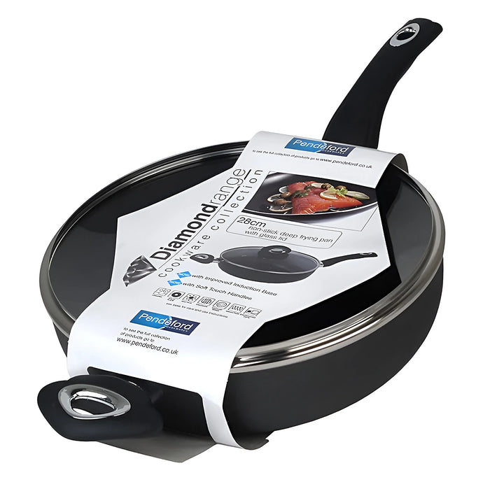Diamond Range 28cm Non-Stick Deep Sauté Pan & Glass Lid
