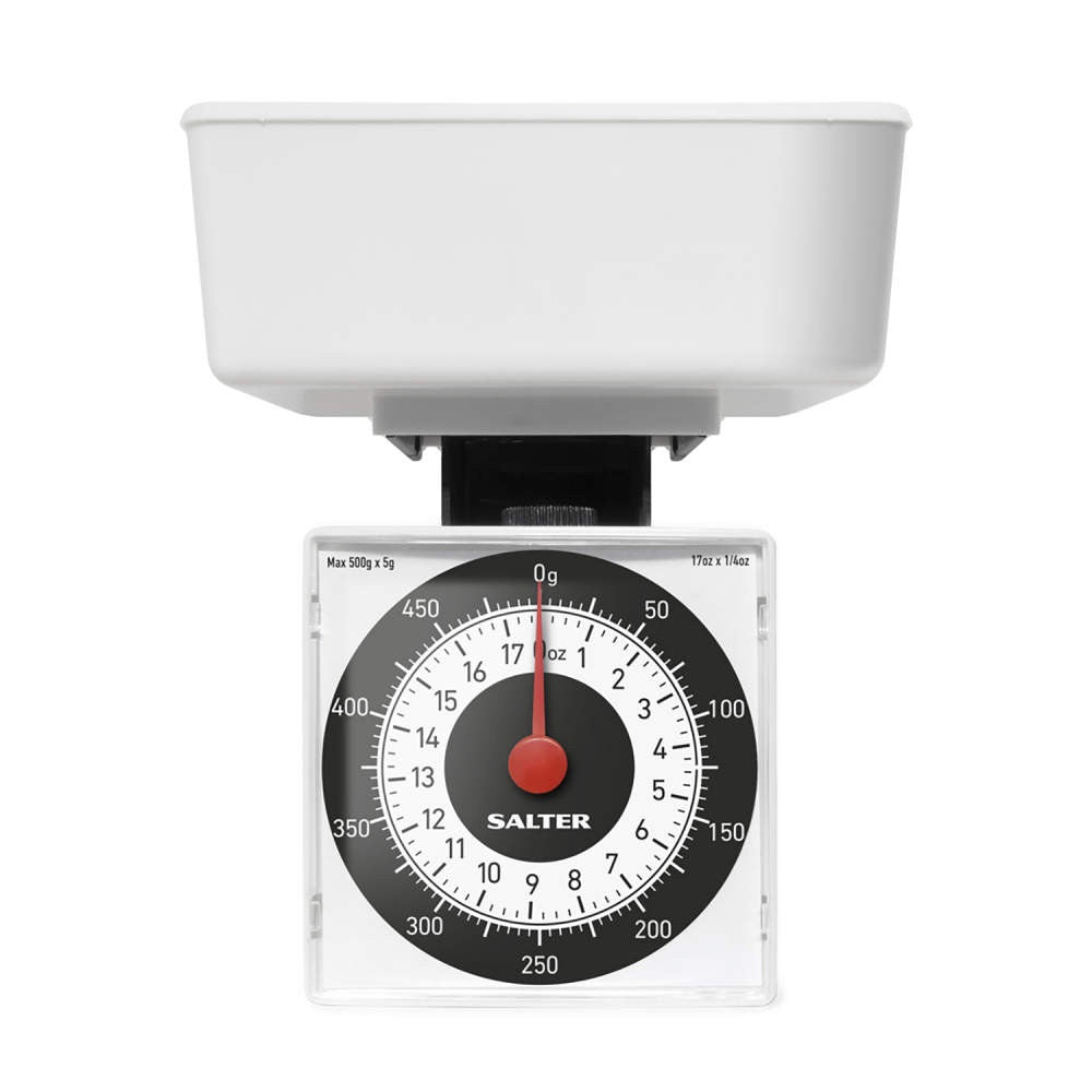 Salter Dietry Precision Mechanical Kitchen Scale - White 500g Capacity