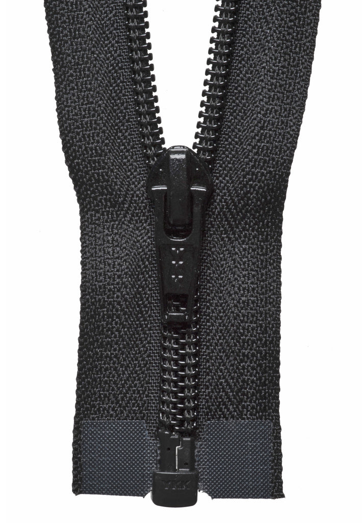 Nylon Open-End Zip: 46cm: Black
